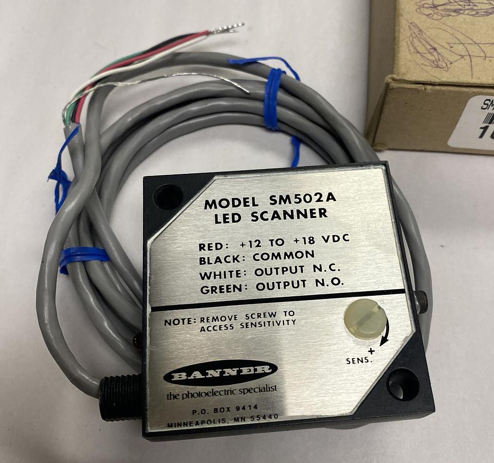 Banner,Model SM502A,LED Scanner NOS