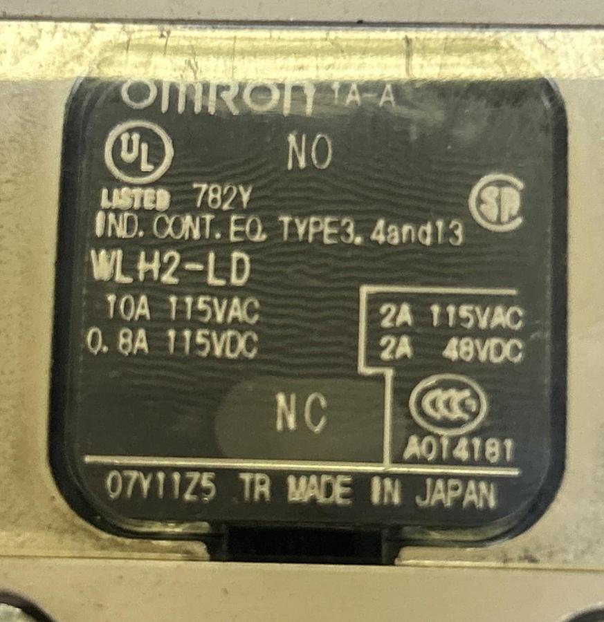Used OMRON,WLH2-LD,LIMIT SWITCH 10A 115V LOT OF 2
