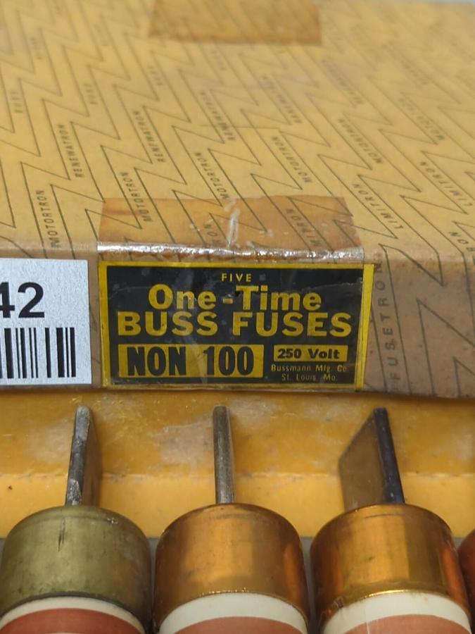 COOPER BUSSMANN,NON100,ONE-TIME 100 AMP FUSES BOX OF 5 NOS