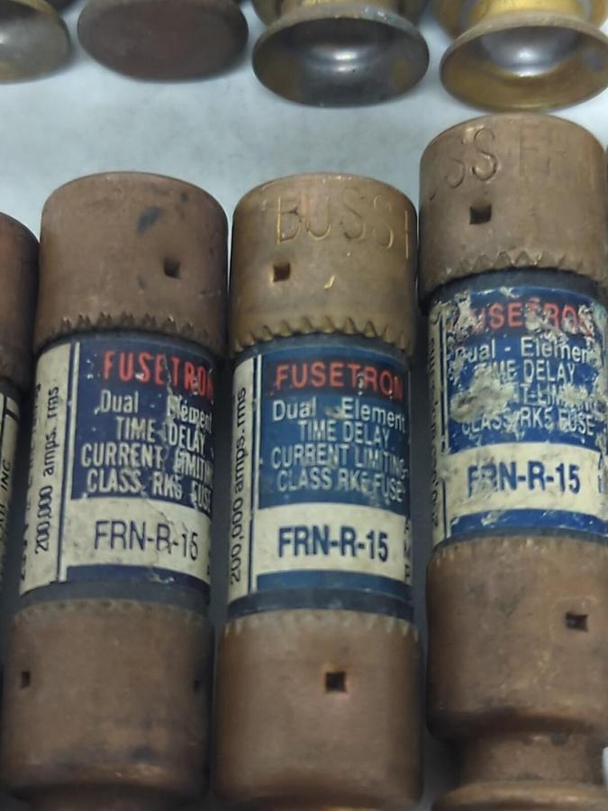 Used COOPER BUSSMANN,FRN-R-15,FUSETRON 15 AMP FUSE LOT OF 10 PRE-OWNED
