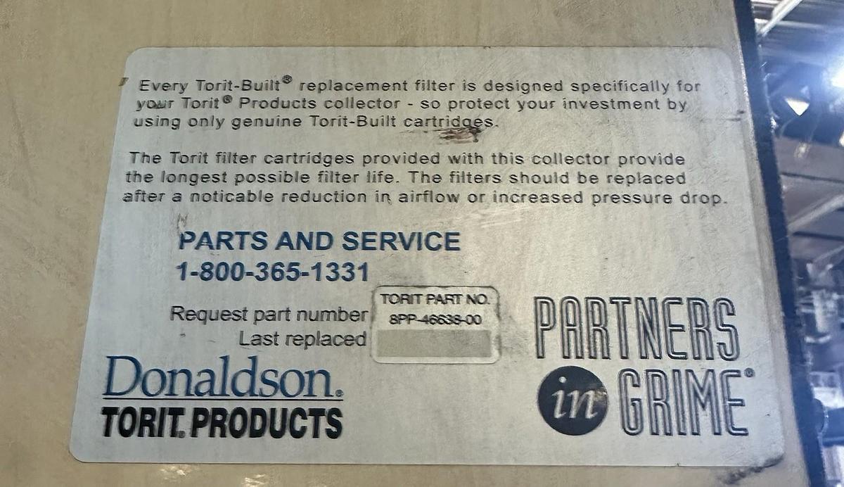 Used Donaldson/Torit,IG483884-001,SDF Dust Collector 7.5hp 3450rpm