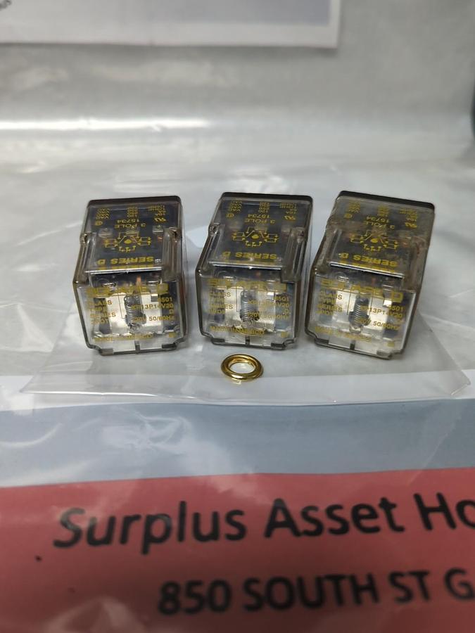 Used SQUARE D,8501-KP13P14V20,RELAY 120V 50/60HZ LOT OF 3 PRE-OWNED