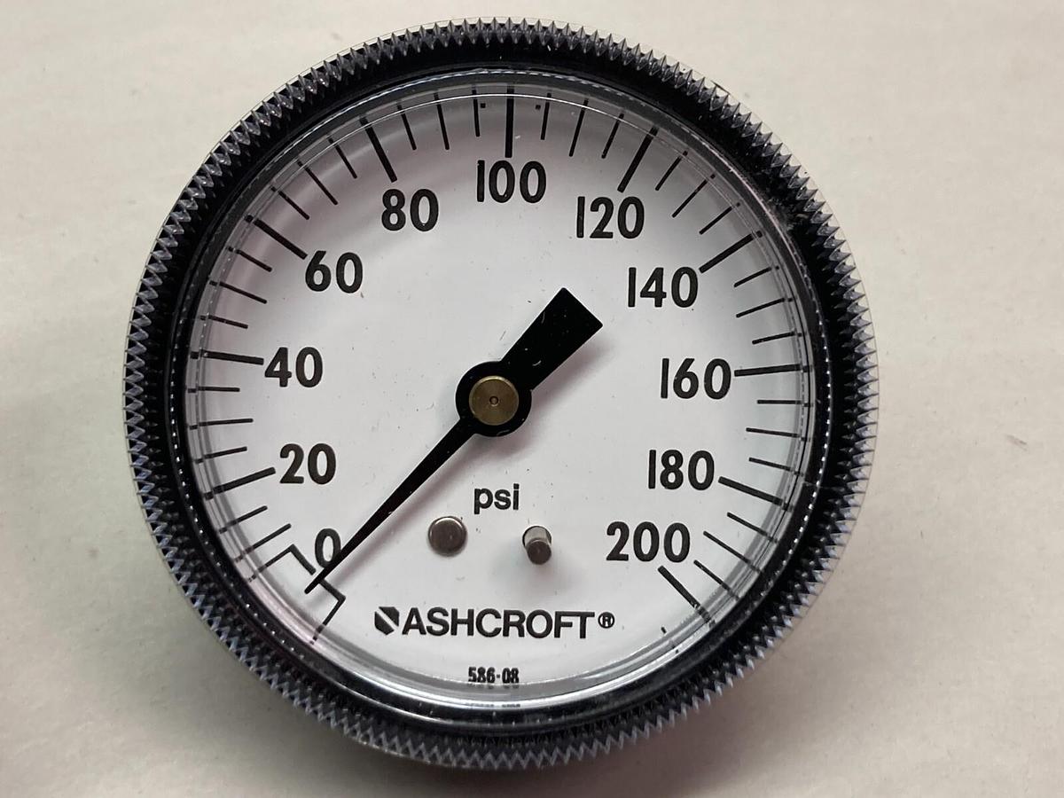 Ashcroft,25W1001TH 01B XUC,Brass Pressure Gauge 0-200PSI 2-1/2 Inch