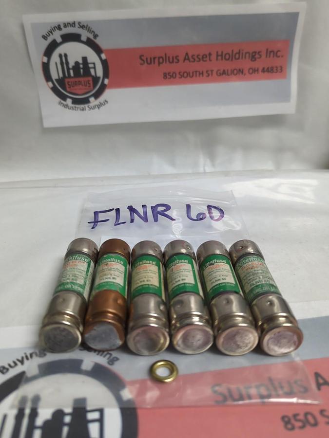 Used LITTELFUSE,FLNR-60,POWR-GARD 60 AMP FUSE LOT OF 6 PRE-OWNED