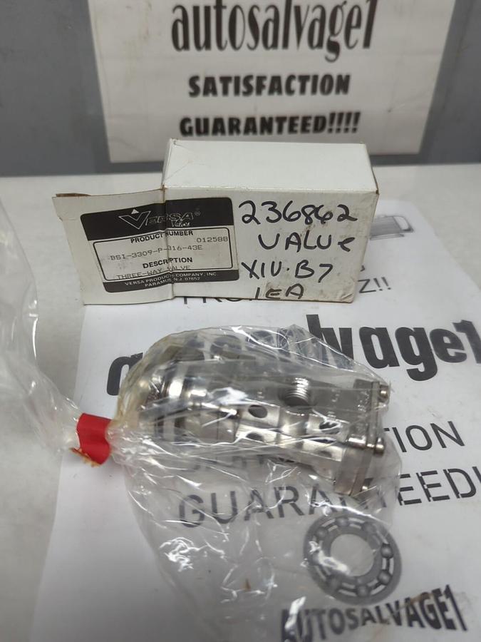 VERSA VALVES,BSI-3309-P-316-43E,PNEUMATIC 3-WAY DIRECTIONAL VALVE NOS