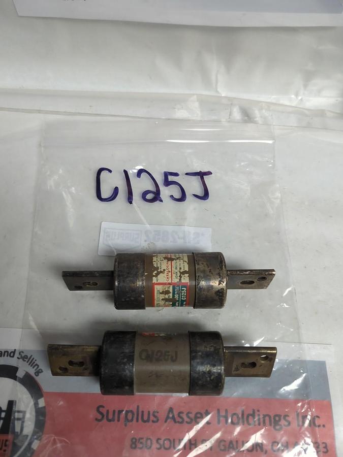 Used ENGLISH ELECTRIC,C125J,FUSE 125 AMP LOT OF 2 PRE-OWNED