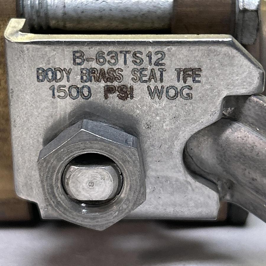 WHITNEY,B-63TS12,BALL VALVE 1500 PSI NOS