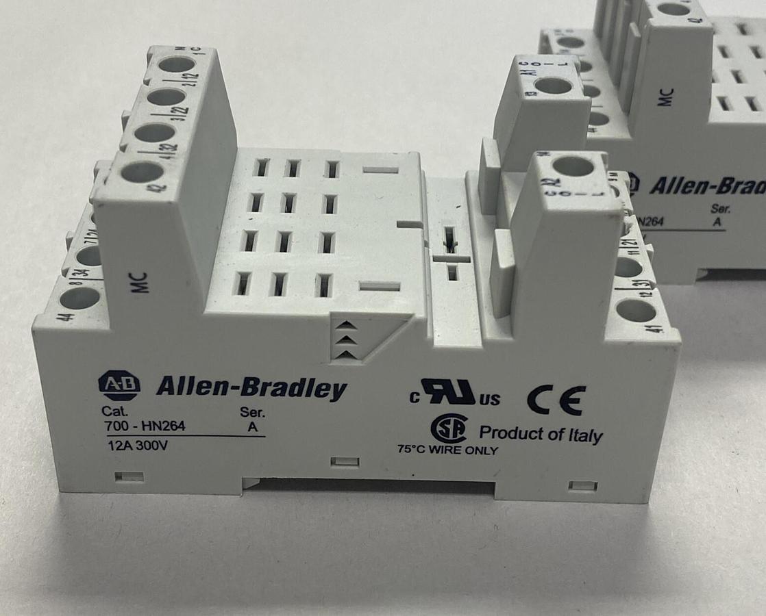 Used ALLEN BRADLEY,700-HN264,SER A RELAY SOCKET LOT OF 2
