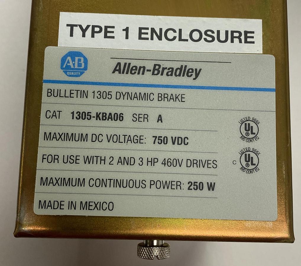 ALLEN BRADLEY,1305-KBA06,SER A DYNAMIC BRAKE 2-3 HP DRIVE 750VDC MAX 250WATTS MA