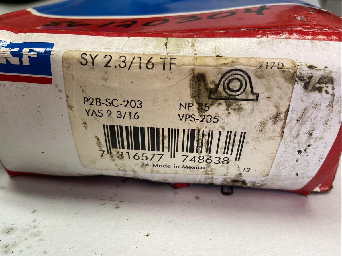 SKF,SY-2.3/16 TF P2B-SC-203,Pillow Block Bearing2-3/16 INCH BORE NOS