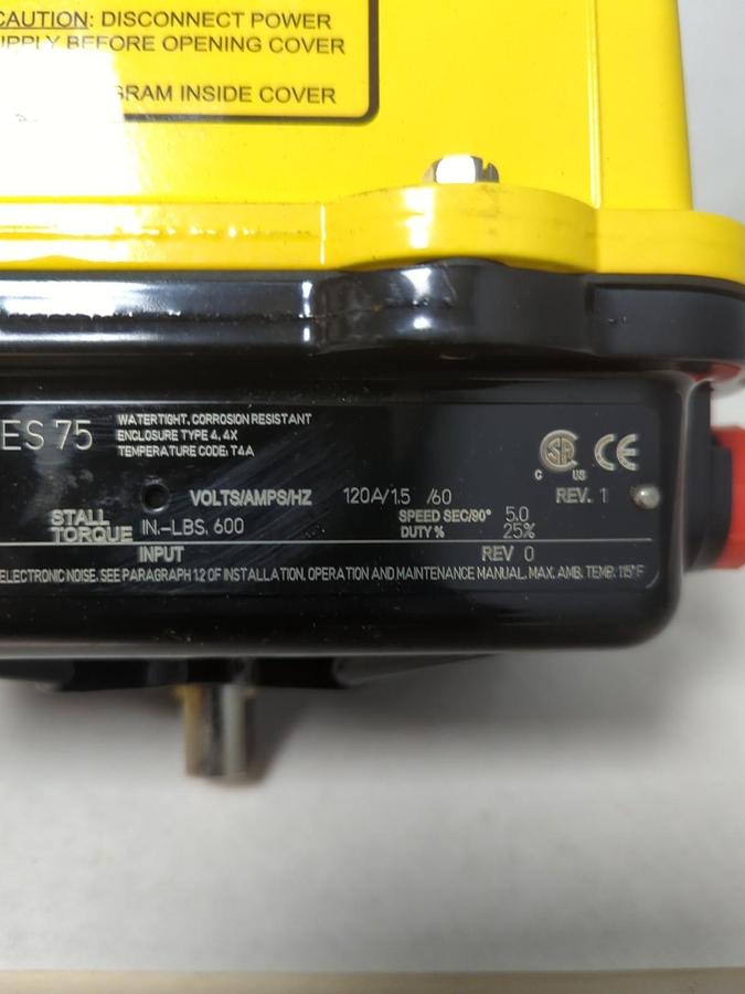 FLOWSERVE,MODEL 20 75W 120A,ACTUATOR SERIES 75 STALL TORQUE 600LBS NOS
