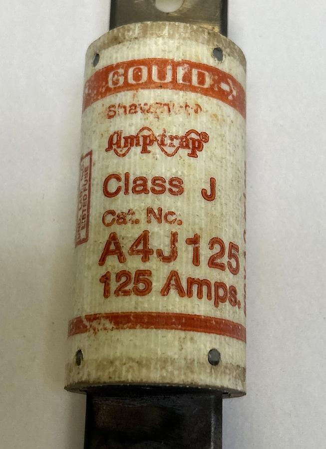 Used GOULD SHAWMUT,A4J125,FUSE 125A 600V