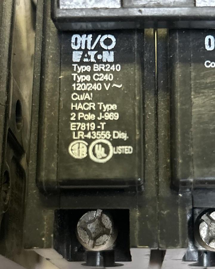 Used CUTLER-HAMMER,BR240,CIRCUIT BREAKER 40A 120/240V 2P LOT OF 3