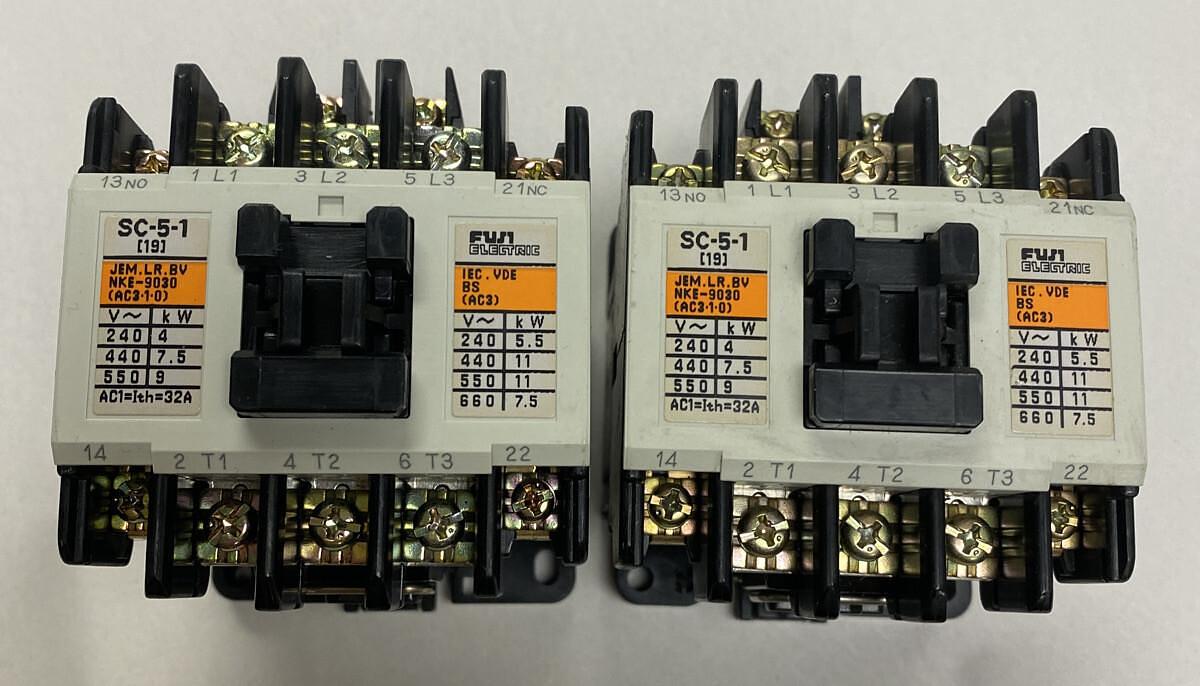 Used Fuji,4NC0H0,Contactor Type SC-5-1 20A LOT OF 2