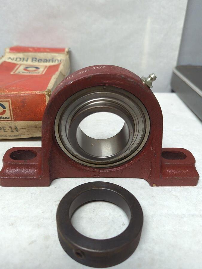 NDH DELCO,RPE-1-3/4,PILLOW BLOCK BEARING 1-3/4 INCH BORE NOS
