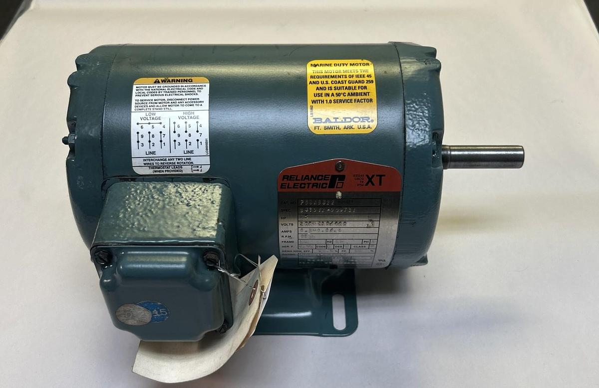 Used BALDOR RELIANCE,P56X3822,MOTOR 1/2HP 1725RPM 208-230/460V 3PH 58 FRAME