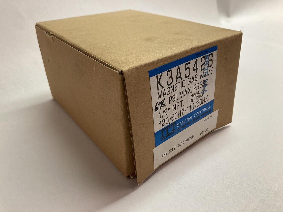 Used ITT,K3A542S,Gas Valve  1/2” NPT 120/60HZ-110/50HZ