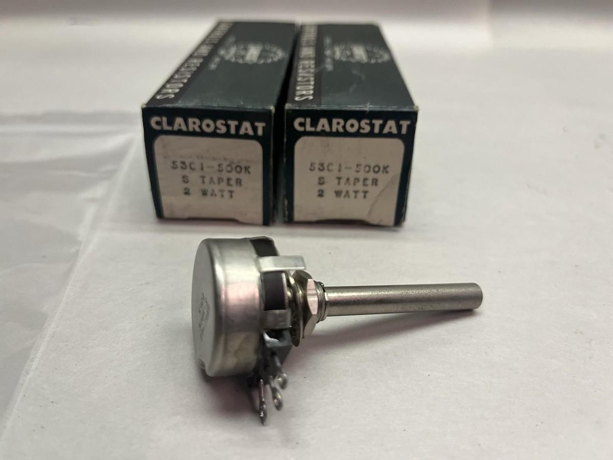 CLAROSTAT,53C1-500K,POTENTIOMETER LOT OF 2