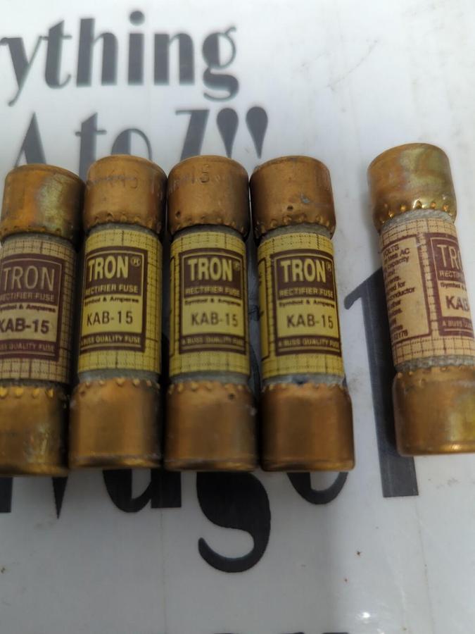COOPER BUSSMANN,KAB-15,RECTIFIER 15 AMP FUSES LOT OF 5 NOS