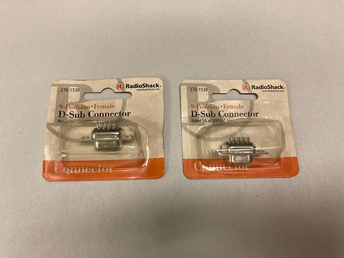 Used RadioShack,276-1538,9-Position Male Solder D-Sub Connector Lot of 2