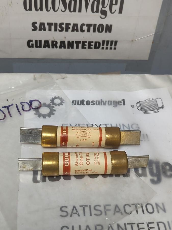 GOULD SHAWMUT,OT100,ONE-TIME 100 AMP FUSE LOT OF 2 NOS