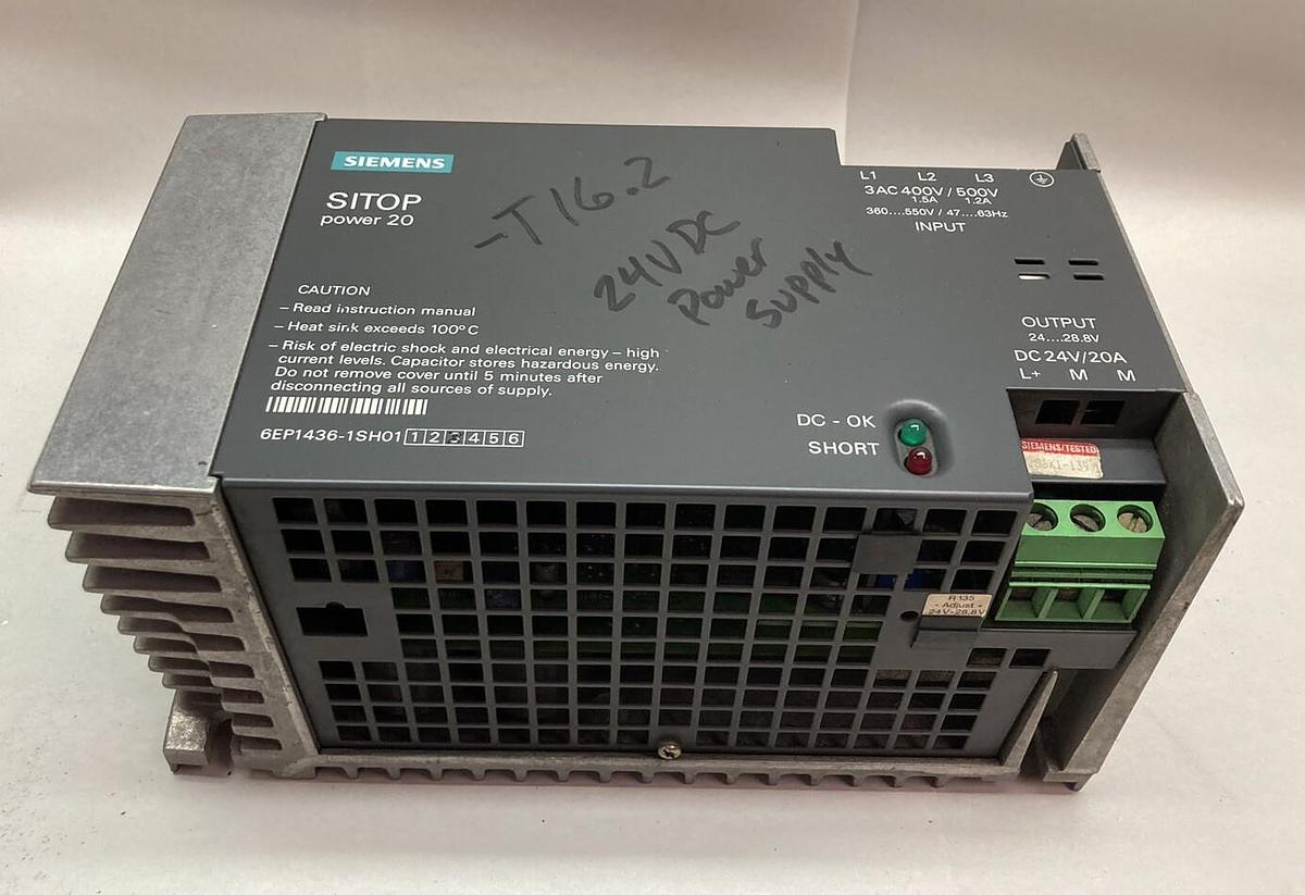 Used Siemens,6EP1436-1SH01,Sitop Power 20 Power Supply 24VDC