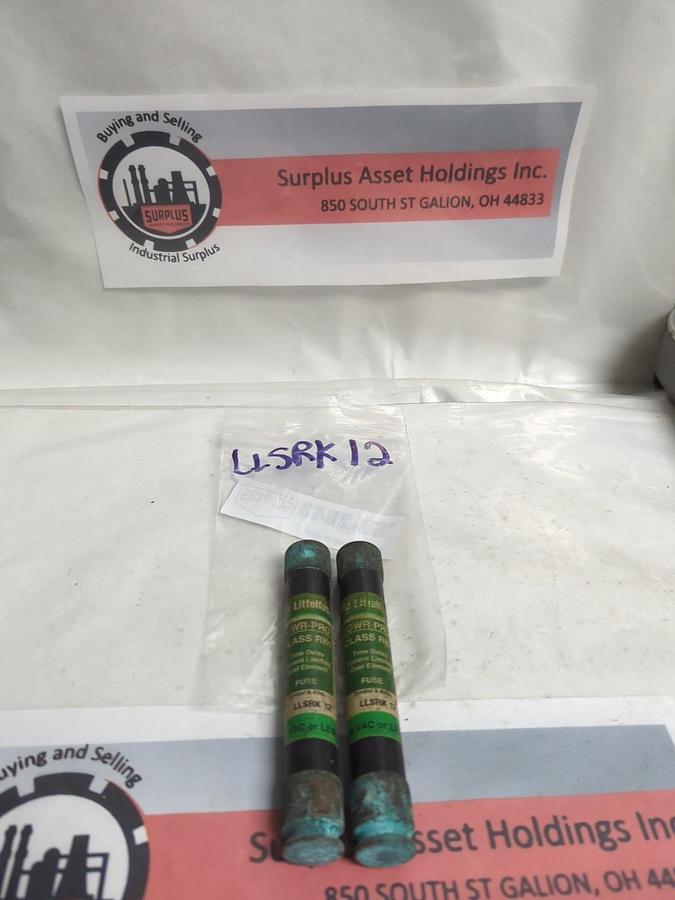 Used LITTELFUSE,LLSRK-12,POWR-PRO 12 AMP FUSE LOT OF 2 PRE-OWNED