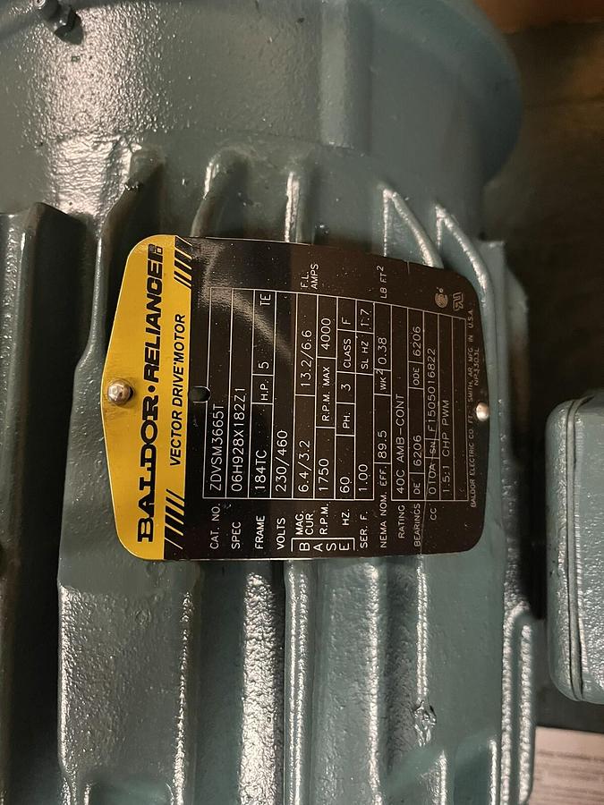 BALDOR,ZDVSNM3665T,VECTOR MOTOR 5HP 1750RPM 3PH 184TC