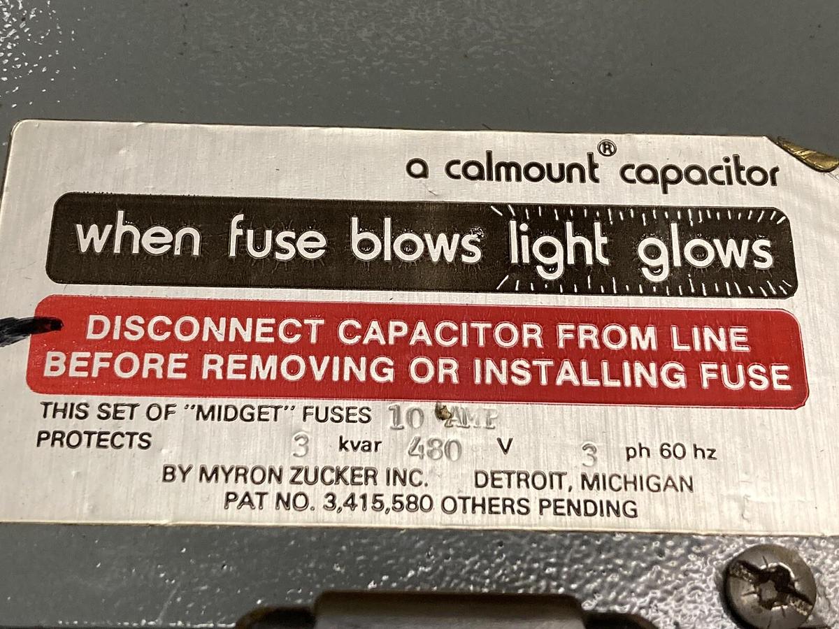 Used Calmount,343 VLM,Calvault Capacitor 3 kvar  480 V 3 Ph