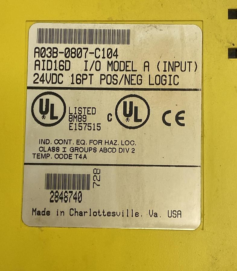 Used GE FANUC,A03B-0807-C104 AID16D, INPUT OUTPUT MODULE LOT OF 3