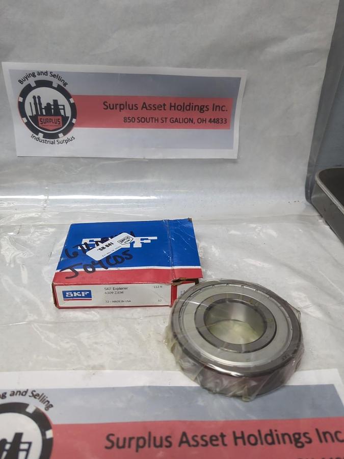 SKF,6309 ZJEM,DEEP GROOVE BALL BEARING SINGLE METAL SHIELDED NOS