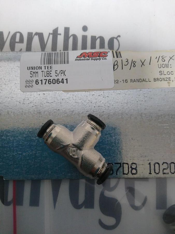 Used UNBRANDED,61760641,TUBE UNION TEE 5MM 0D NICKLE PLATED BRASS LOT OF 12