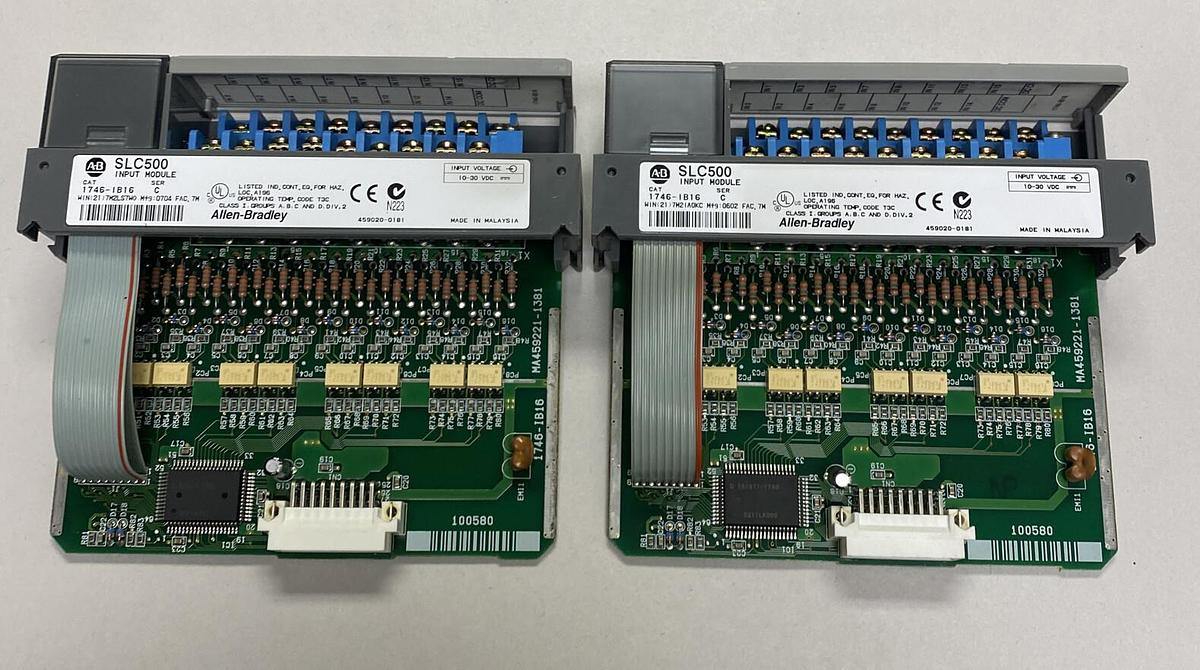 Used ALLEN BRADLEY,1746-IB16,SER C INPUT MODULE LOT OF 2