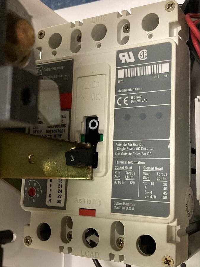 Used Cutler Hammer,Size 1,MCC 12 INCH Starter Bucket 27 Amps