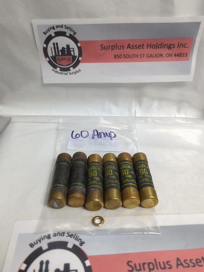 Used CEFCO,OT60,ONE-TIME 60 AMP FUSE LOT OF 6 PRE-OWNED