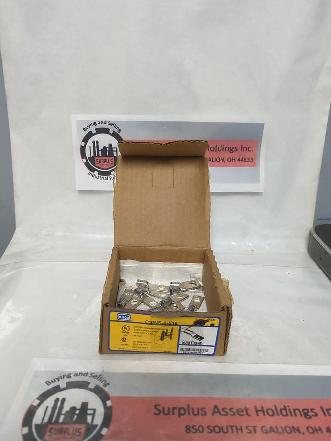 ILSCO,CSWS-6-516,COMPRESSION LUG WIRE SIZE 6 AWG 5/16 BOLT SIZE LOT OF 14 NOS