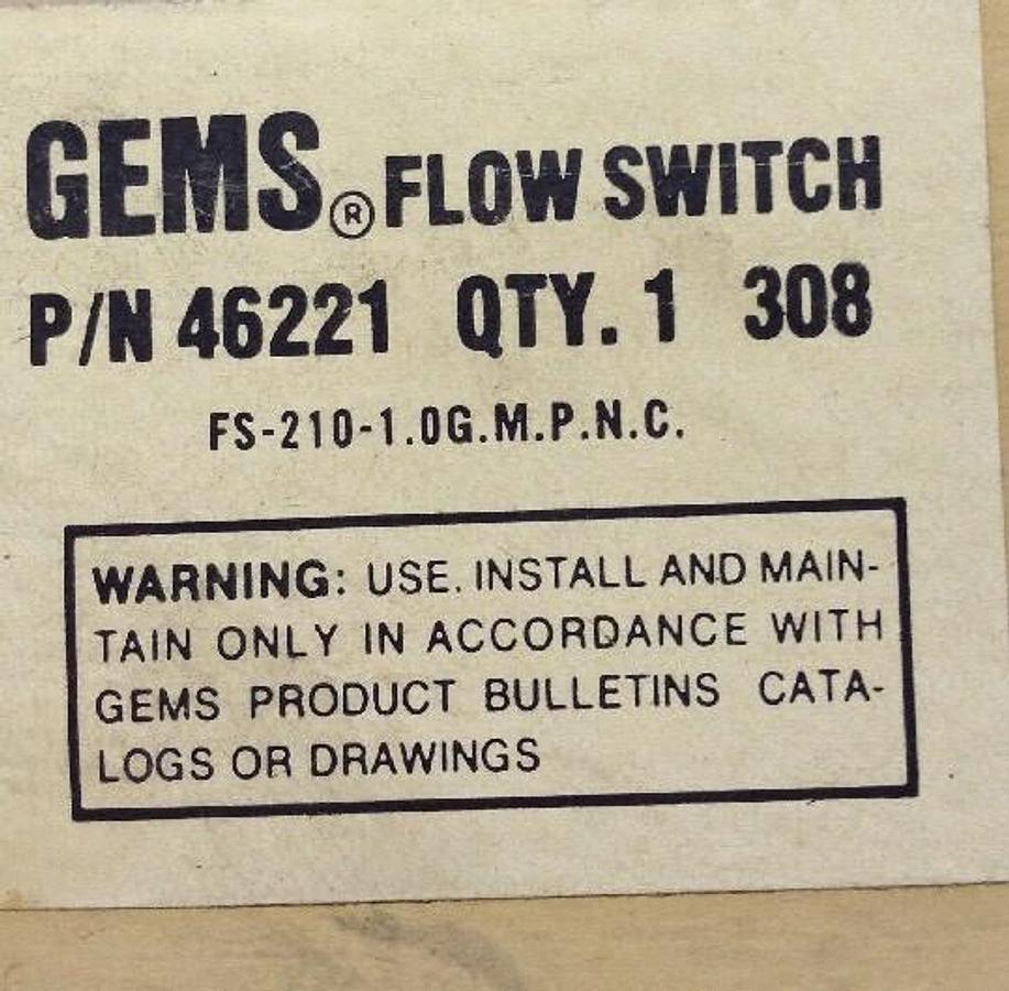 GEMS,FS-210,FLOW SWITCH 50-240VAC