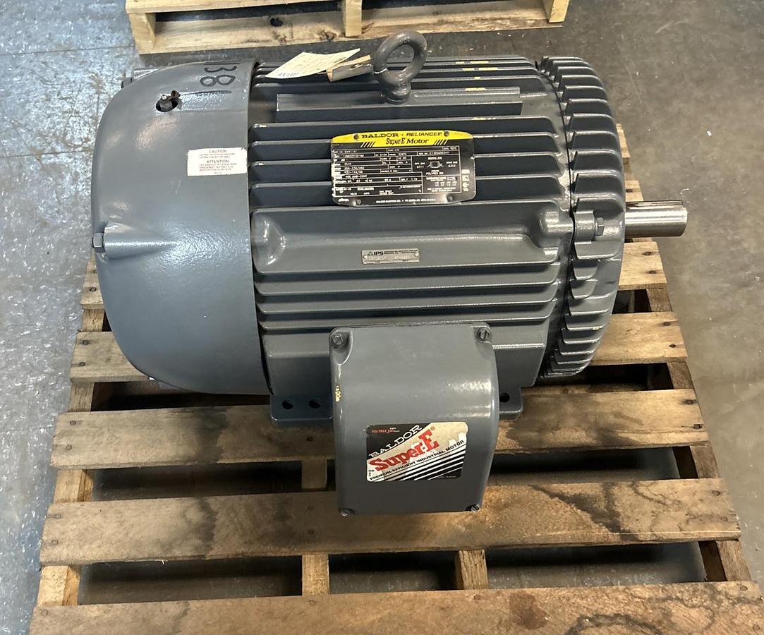 Used BALDOR,EM4114T,SUPER-E MOTOR 50HP 3540RPM 208-230/460V 3PH 326TS FRAME