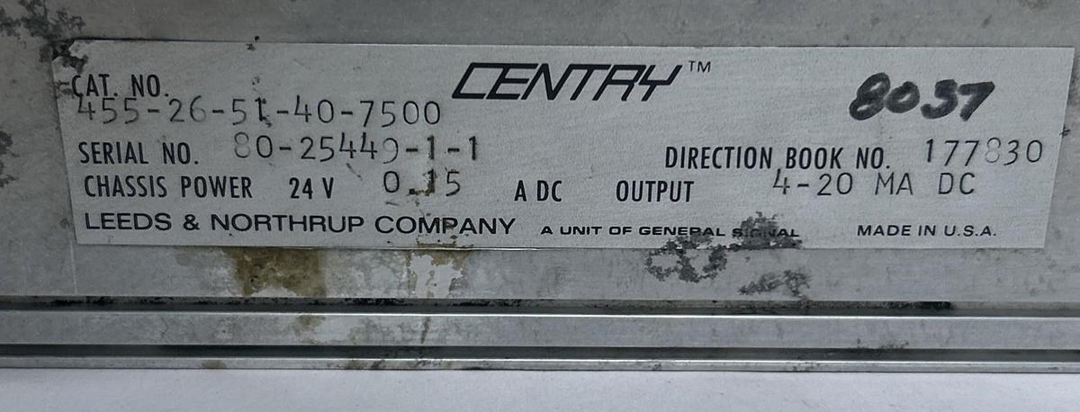Used LEEDS & NORTHRUP,455-26-51-40-7500,POWER SUPPLY