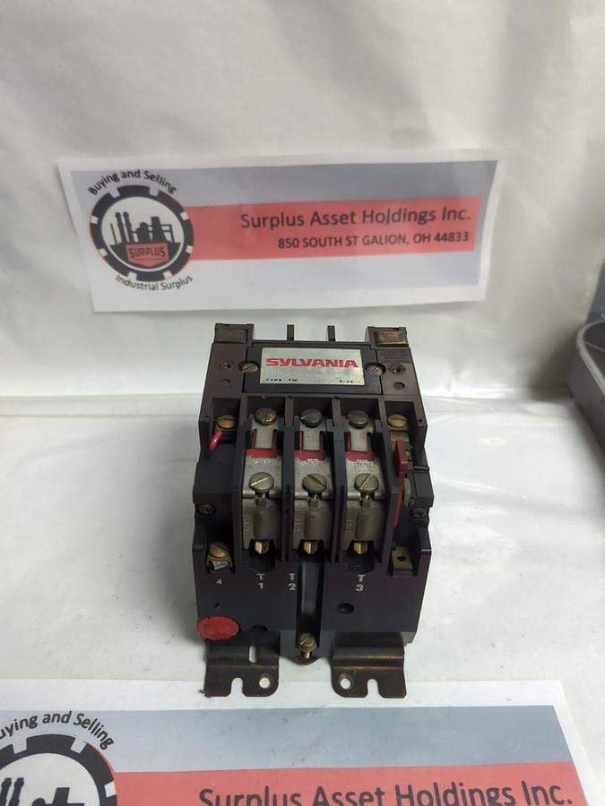 Used SYLVANIA,T13U031,CONTACTOR TYPE TM SIZE 1 27 AMP PRE-OWNED