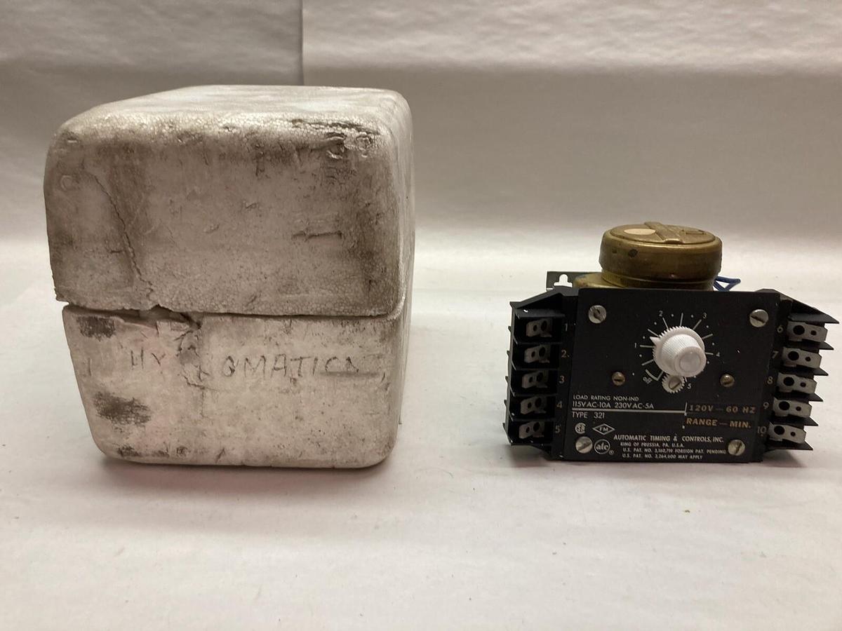 Used Automatic Timing Controls,Type 321,Time Delay Relay 115VAC 10A 230VAC 5A