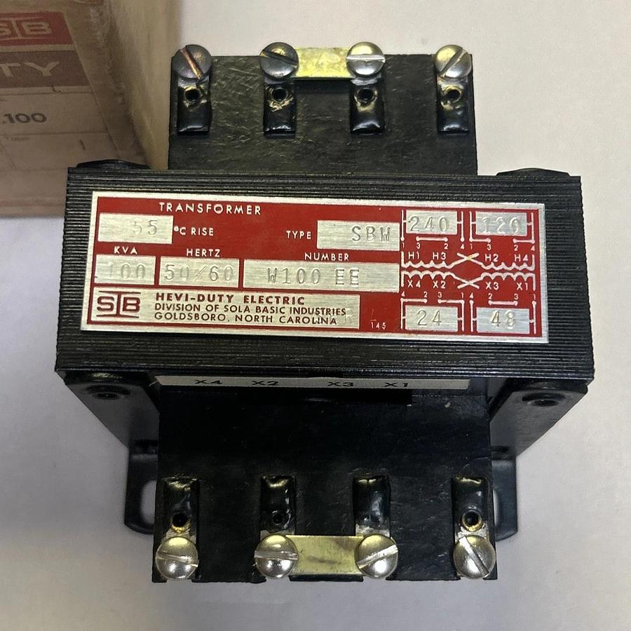 Used SOLA,W100EE,HEAVY DUTY TRANSFORMER .100KVA 120/240V NOS