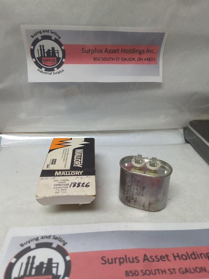 MALLORY,OPN7X60,CAPACITOR 7.5 MFD 660 VAC NOS