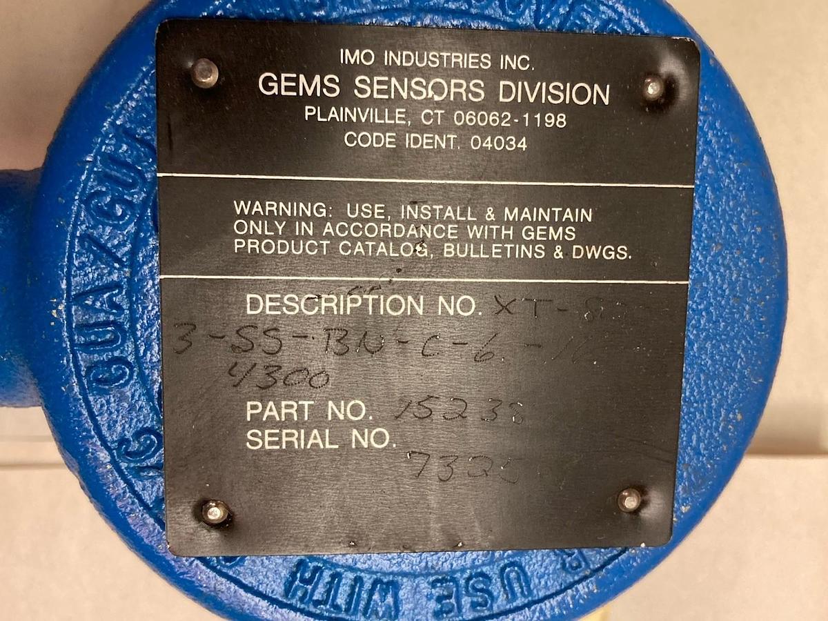Used Gems Sensor,XT-800-3-SS-BN-C-6.-16.-4300,Level Sensor