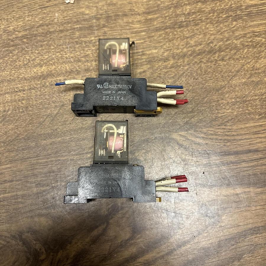 Used Omron,MY2N,110VAC Relay With Base  LOT of 2