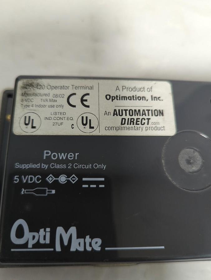 Used OPTIMATION,OP420,OPTI-MATE OPERATOR TERMINAL PANEL DISPLAY PRE-OWNED