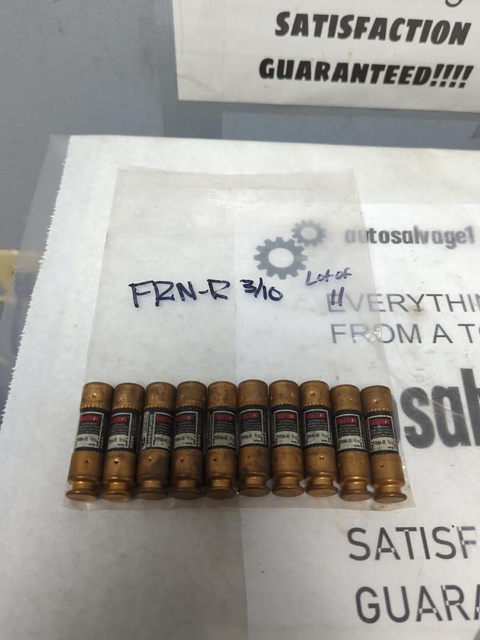 COOPER BUSSMANN,FRN-3/10,FUSETRON 3/10 AMP FUSES LOT OF 10 NOS