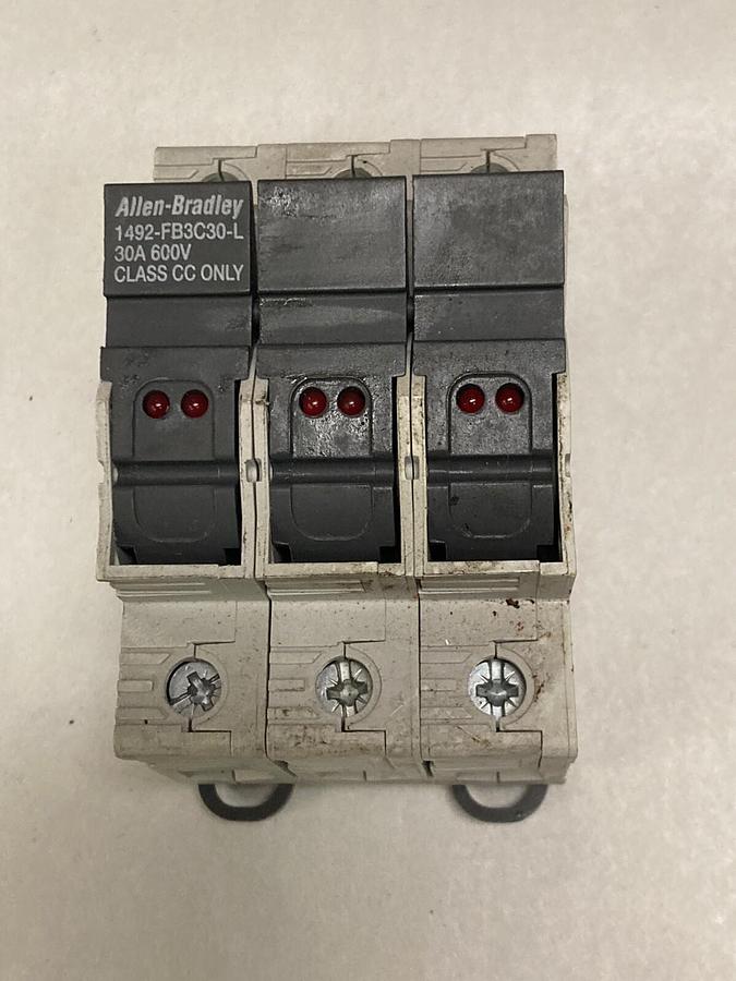 Used Allen Bradley,1492-FB3C30-L,3-Pole Fuse Holder 30A 600V
