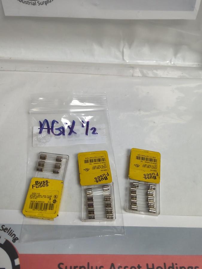 COOPER BUSSMANN,AGX-1/2,1/2 AMP FUSE LOT OF 14 NOS