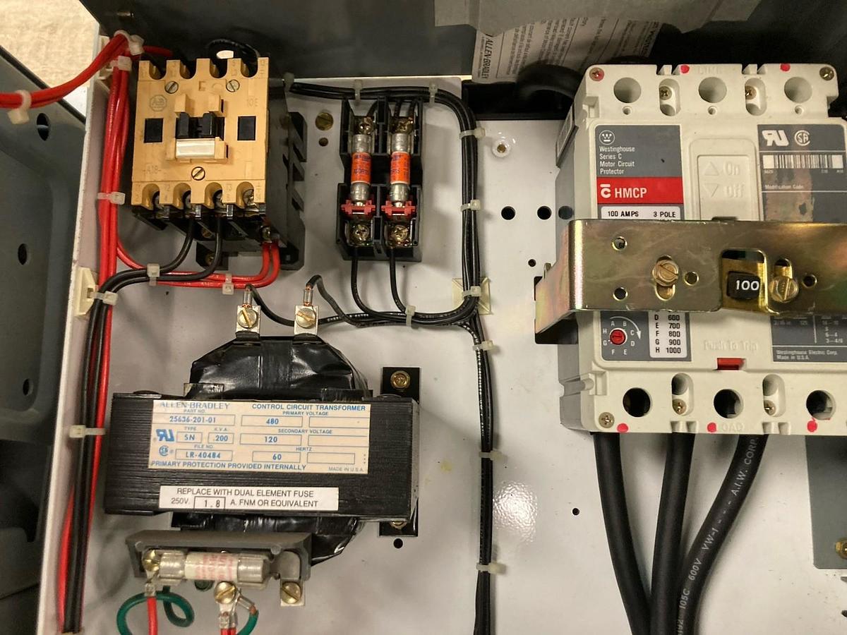 Used Allen-Bradley,2107,Size 3 MCC 32" Reversing Starter Bucket 100A Breaker 480V